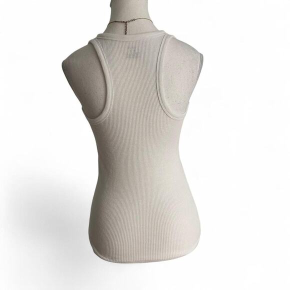 Aerie Size XS White Essentials Baisc Layering Henley Tank Top Fitted & True - Picture 2 of 4